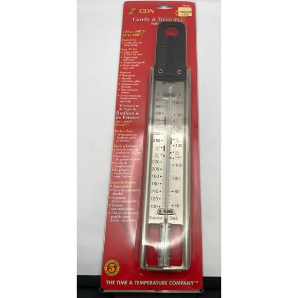 CDN Candy and Deep Fryer Ruler Style Thermometer TCG 400 NIP - Picture 1 of 6